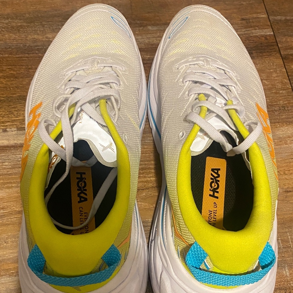 Hoka White and Orange Athletic Shoes - Picture 3 of 5